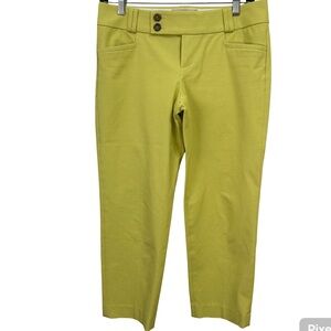 Banana Republic Factory Lime Yellow Martin Fit Mid Rise Straight Leg Pant 4